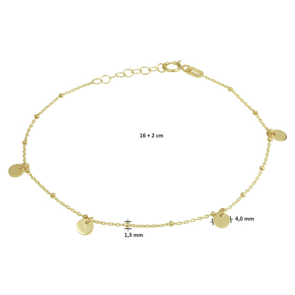 armband rondjes 16 + 2 cm 14K geelgoud - Afbeelding 4