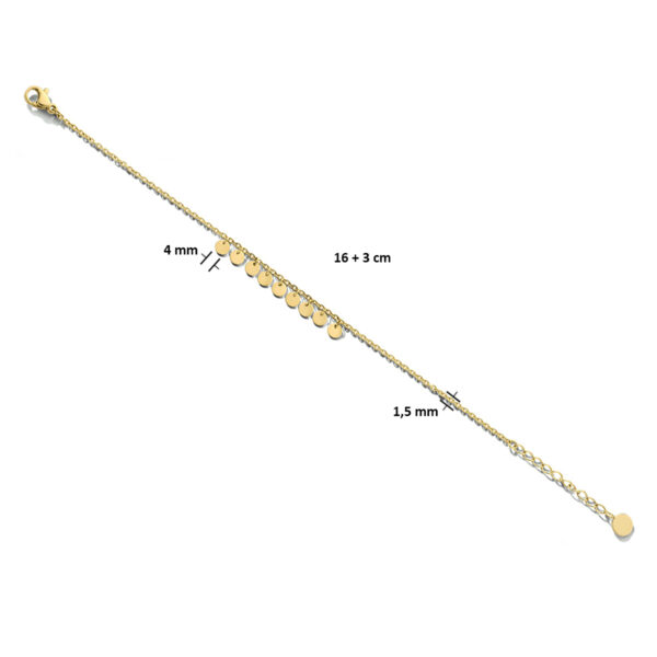 armband rondjes 16 + 3 cm ion plating edelstaal - Afbeelding 3