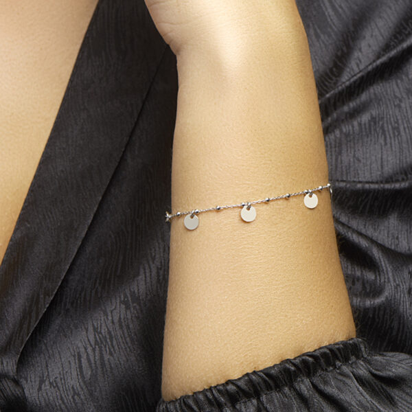 armband rondjes 16 + 3 cm zilver gerhodineerd - Afbeelding 2
