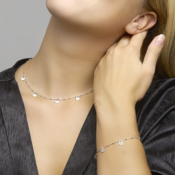 armband rondjes 16 + 3 cm zilver gerhodineerd - Afbeelding 3