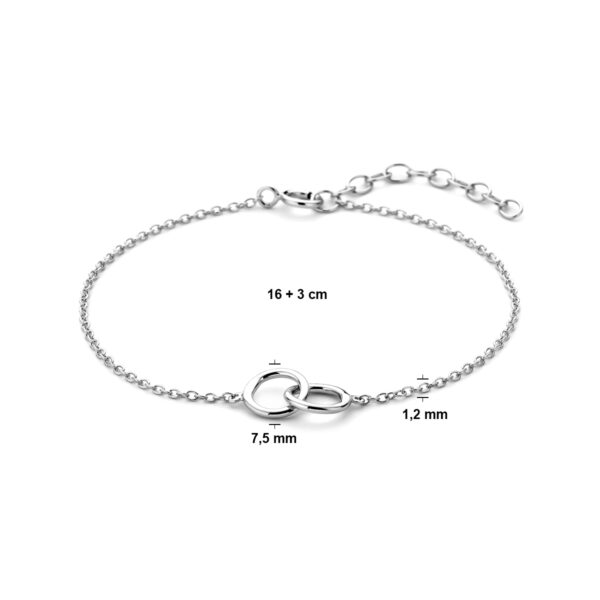 armband rondjes 16 + 3 cm zilver gerhodineerd - Afbeelding 3