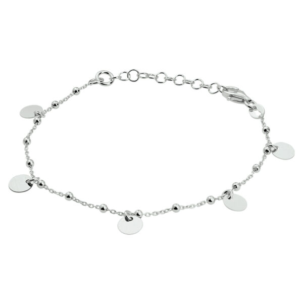 armband rondjes 16 + 3 cm zilver gerhodineerd