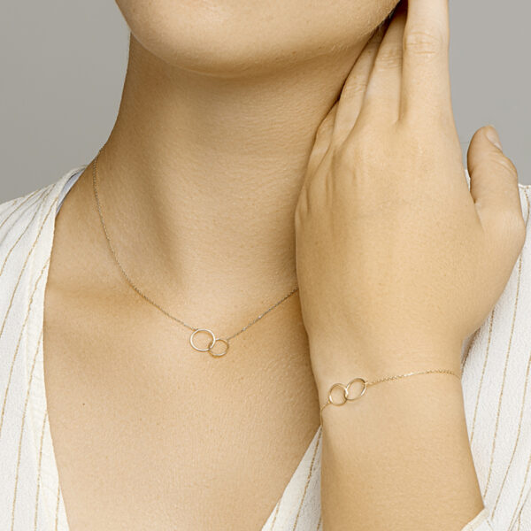 armband rondjes 16,5 - 18,5 cm 14K geelgoud - Afbeelding 3