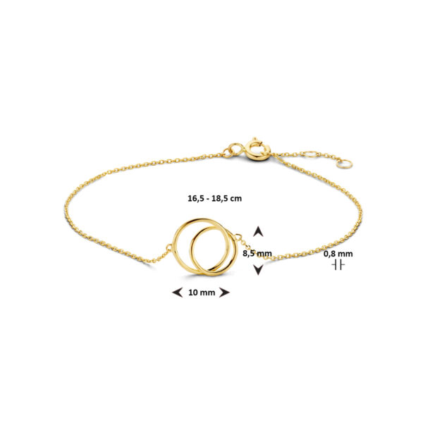 armband rondjes 16,5 - 18,5 cm 14K geelgoud - Afbeelding 4