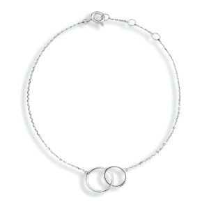 armband rondjes 16,5 - 18,5 cm 14K witgoud