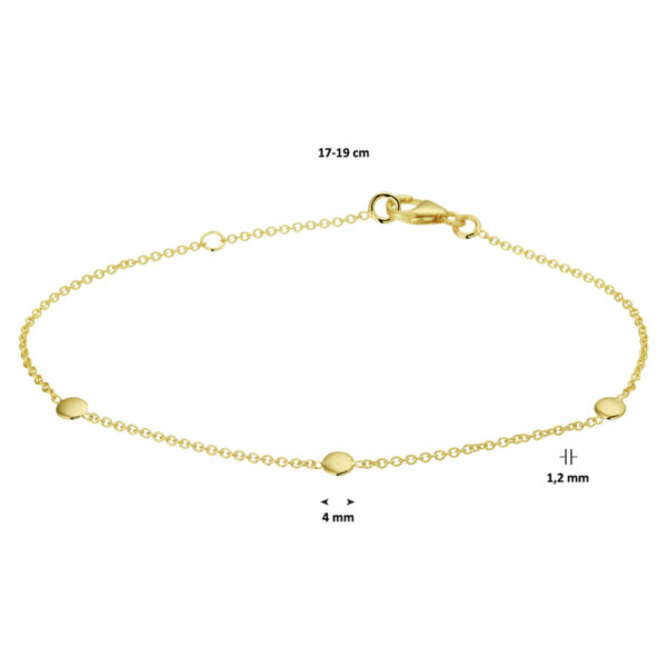 armband rondjes 17 + 2 cm 14K geelgoud - Afbeelding 4