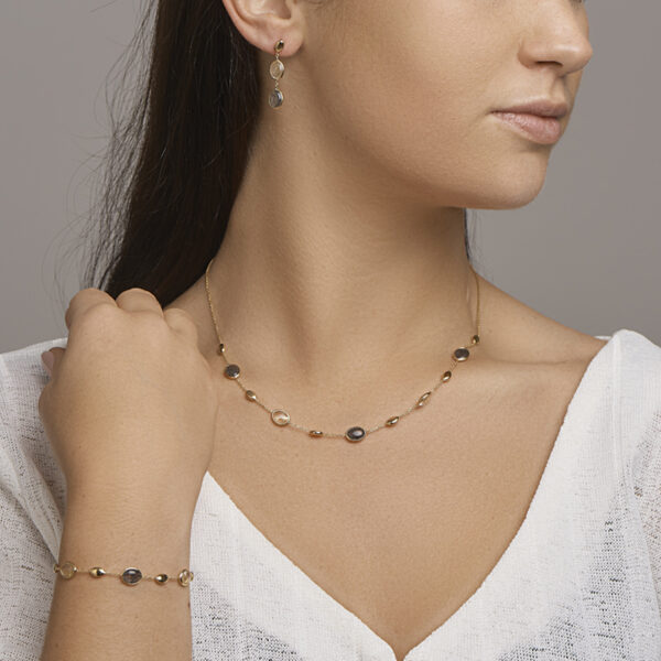 armband rutiel kwarts 17 - 19 cm 18K geelgoud - Afbeelding 3