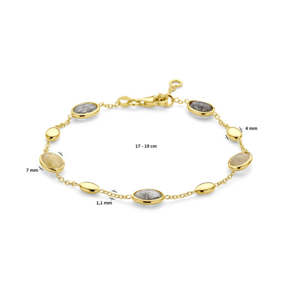 armband rutiel kwarts 17 - 19 cm 18K geelgoud - Afbeelding 5