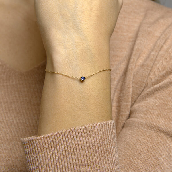 armband saffier 15,5 - 17 - 18,5 cm 14K geelgoud - Afbeelding 2