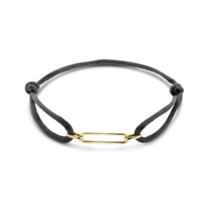 armband satijn 13 - 26 cm 14K goud met rubber/nylon/leer