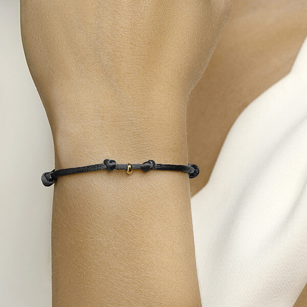 armband satijn 14K goud met rubber/nylon/leer - Afbeelding 2