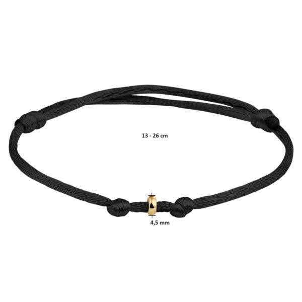 armband satijn 14K goud met rubber/nylon/leer - Afbeelding 3