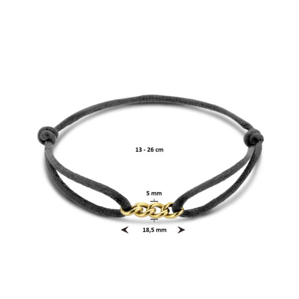armband satijn 14K goud met rubber/nylon/leer - Afbeelding 3
