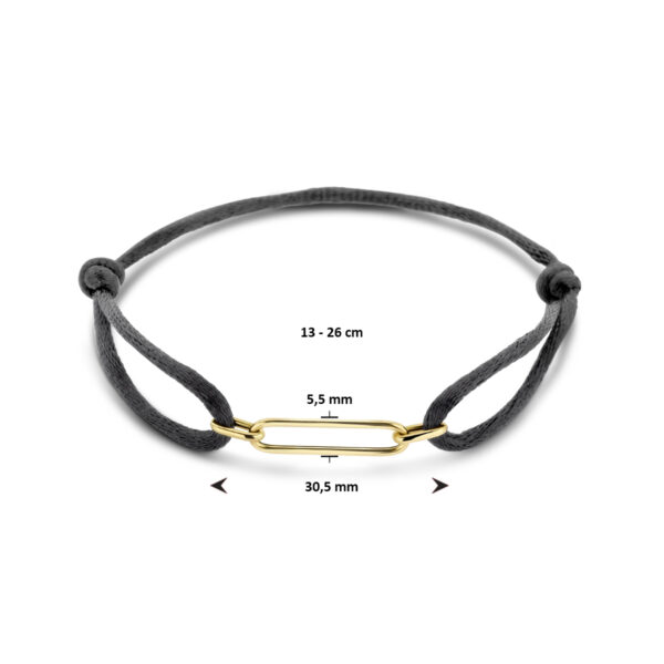 armband satijn 14K goud met rubber/nylon/leer - Afbeelding 3