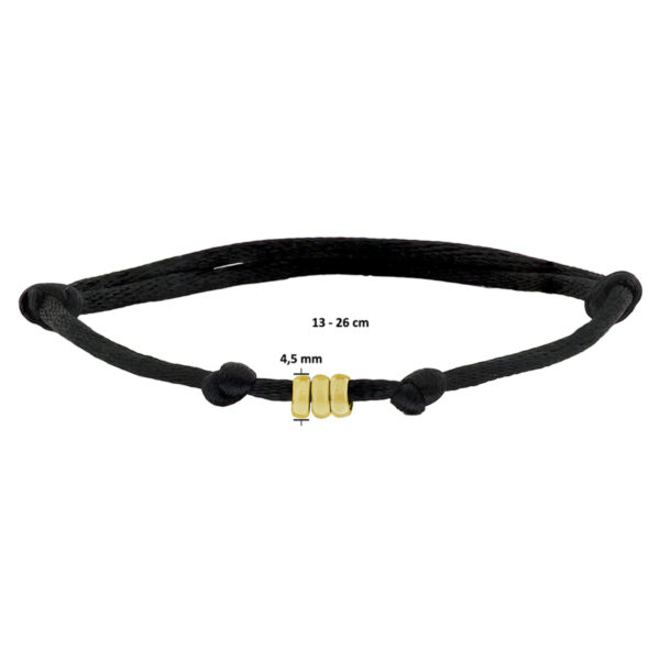 armband satijn 14K goud met rubber/nylon/leer - Afbeelding 4