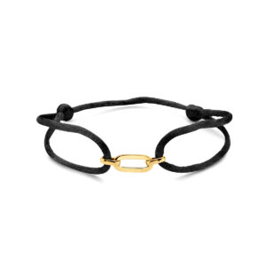 armband satijn 14K goud met rubber/nylon/leer