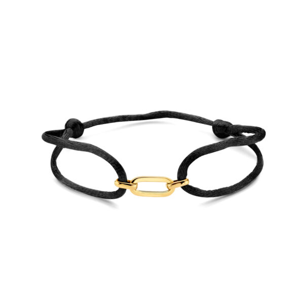 armband satijn 14K goud met rubber/nylon/leer