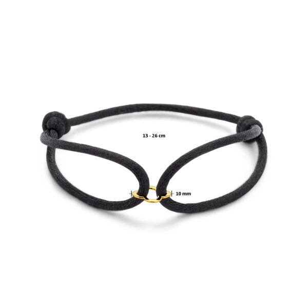 armband satijn bloem 13 - 26 cm 14K goud met rubber/nylon/leer - Afbeelding 3