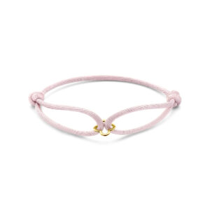 armband satijn bloem 13 - 26 cm 14K goud met rubber/nylon/leer
