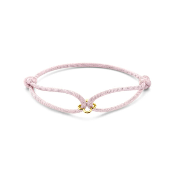 armband satijn bloem 13 - 26 cm 14K goud met rubber/nylon/leer