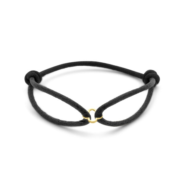 armband satijn bloem 13 - 26 cm 14K goud met rubber/nylon/leer