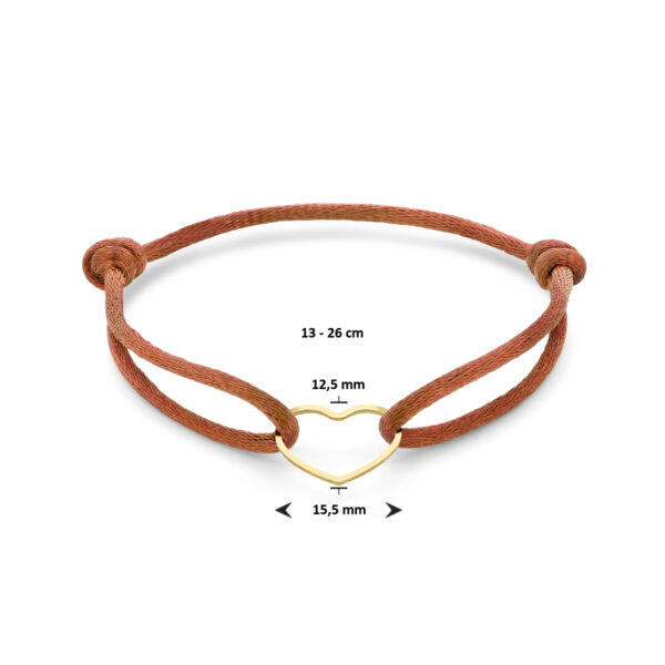 armband satijn hart 13 - 26 cm zilver verguld (met rubber/nylon/etc) - Afbeelding 3