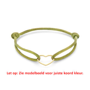 armband satijn hart 13 - 26 cm zilver verguld (met rubber/nylon/etc)
