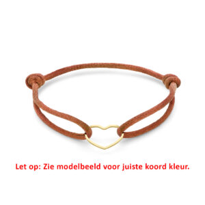 armband satijn hart 13 - 26 cm zilver verguld (met rubber/nylon/etc)