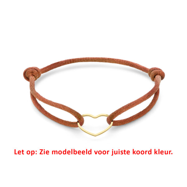 armband satijn hart 13 - 26 cm zilver verguld (met rubber/nylon/etc)