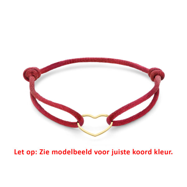 armband satijn hart 13 - 26 cm zilver verguld (met rubber/nylon/etc)