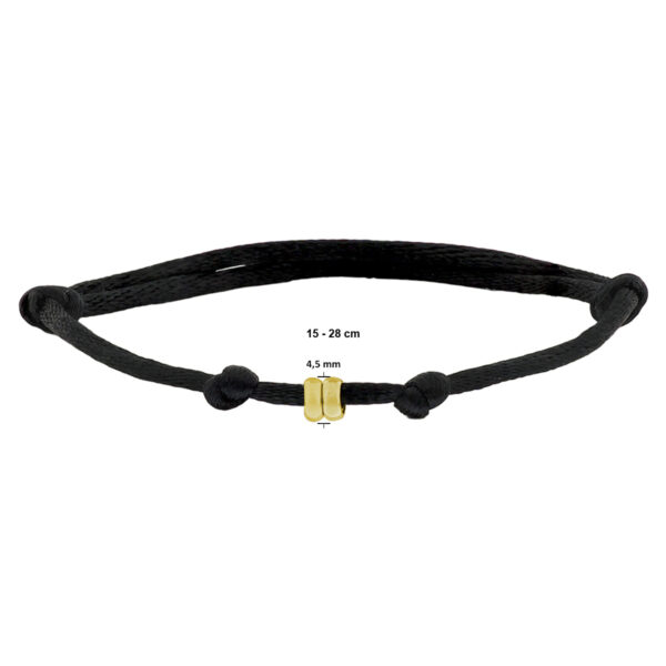 armband satijn (heren lengte) 14K goud met rubber/nylon/leer - Afbeelding 2