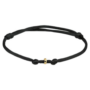 armband satijn (heren lengte) 14K goud met rubber/nylon/leer