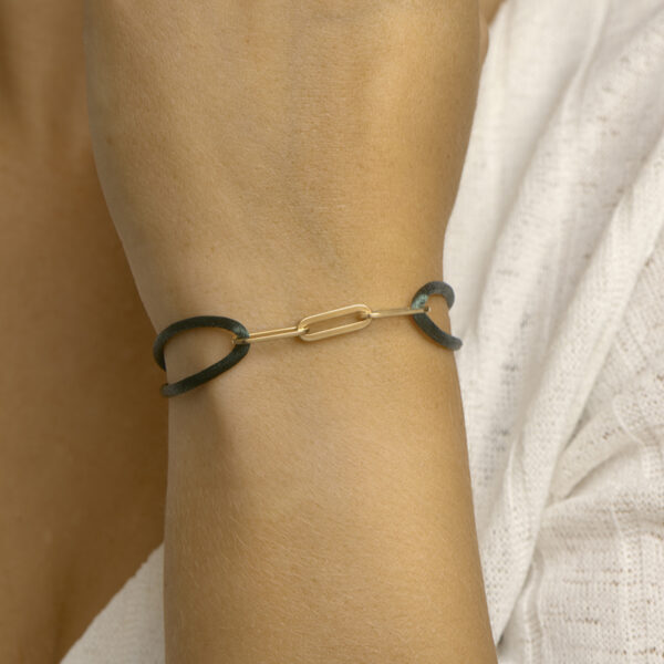 armband satijn zilver verguld (met rubber/nylon/etc) - Afbeelding 2