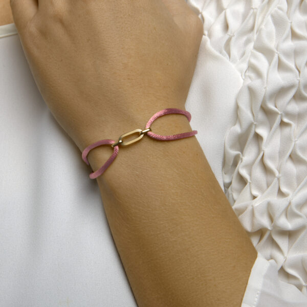 armband satijn zilver verguld (met rubber/nylon/etc) - Afbeelding 2
