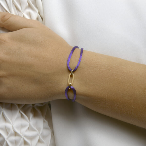 armband satijn zilver verguld (met rubber/nylon/etc) - Afbeelding 2
