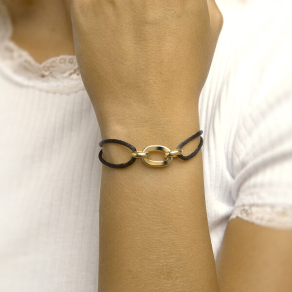armband satijn zilver verguld (met rubber/nylon/etc) - Afbeelding 2