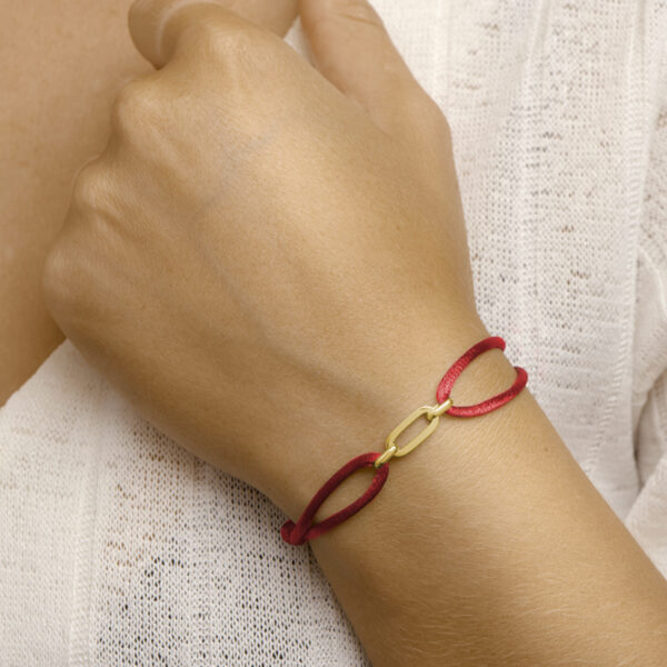 armband satijn zilver verguld (met rubber/nylon/etc) - Afbeelding 2