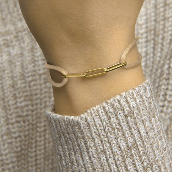 armband satijn zilver verguld (met rubber/nylon/etc) - Afbeelding 2