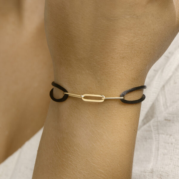 armband satijn zilver verguld (met rubber/nylon/etc) - Afbeelding 2
