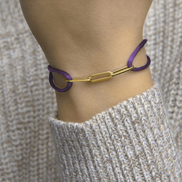 armband satijn zilver verguld (met rubber/nylon/etc) - Afbeelding 2