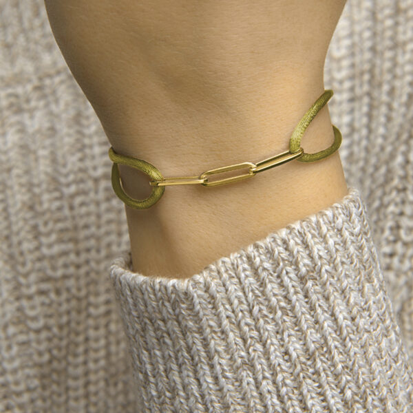 armband satijn zilver verguld (met rubber/nylon/etc) - Afbeelding 2
