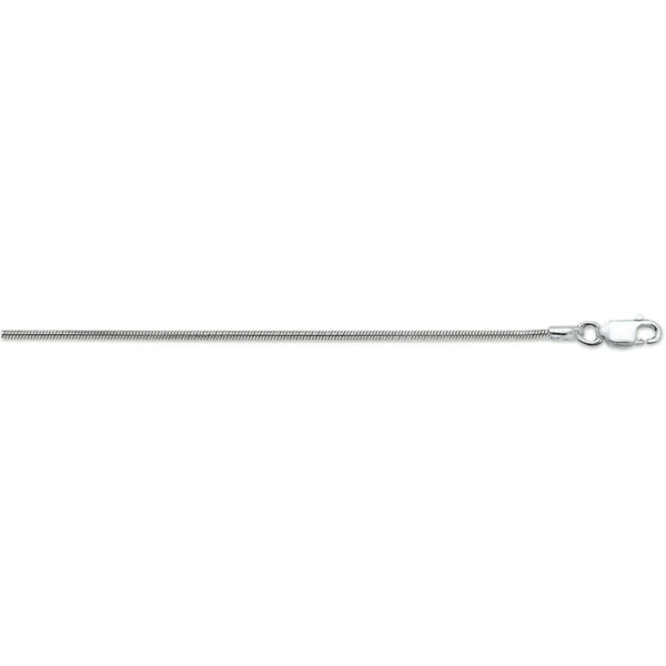 armband slang rond 1,6 mm 18 cm zilver gerhodineerd - Afbeelding 2