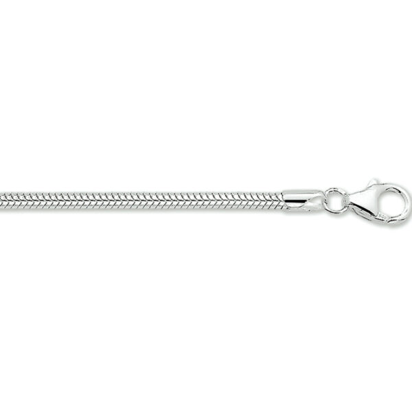armband slang rond 2,4 mm 18,5 cm zilver wit