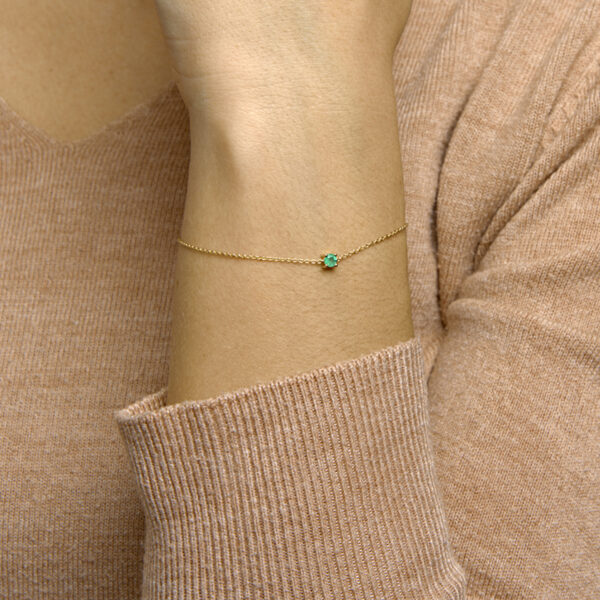 armband smaragd 15,5 - 17 - 18,5 cm 14K geelgoud - Afbeelding 2