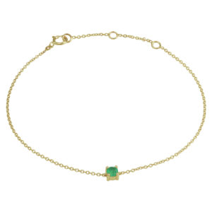 armband smaragd 15,5 - 17 - 18,5 cm 14K geelgoud