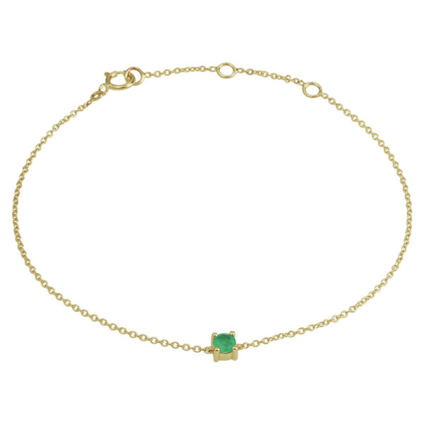 armband smaragd 15,5 - 17 - 18,5 cm 14K geelgoud