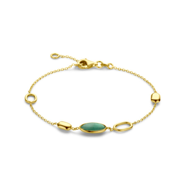 armband smaragd 17 - 19 cm 14K geelgoud