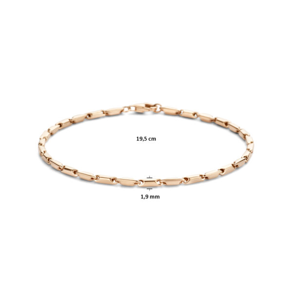 armband staafjes 1,9 mm 19.5 cm 14K roségoud - Afbeelding 3