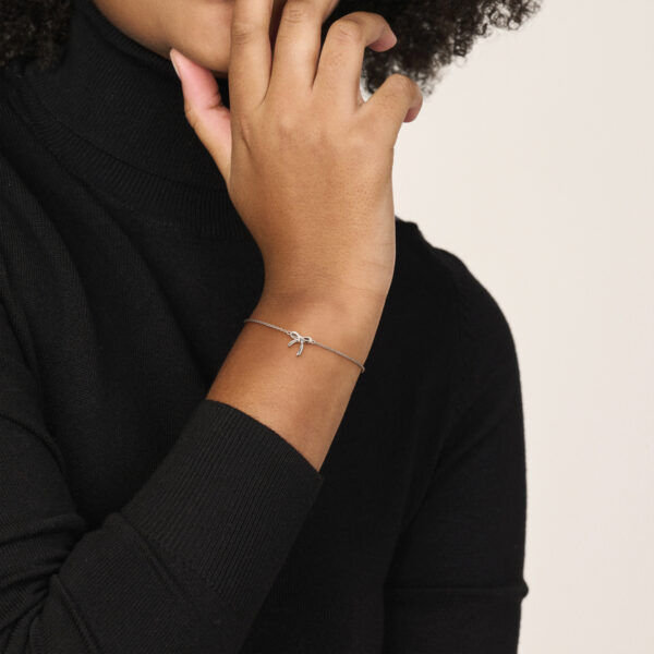 armband strik 16 - 17 - 18 cm zilver gerhodineerd - Afbeelding 2