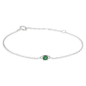 armband synth. nano groen 15,5 - 17 - 18,5 cm zilver gerhodineerd